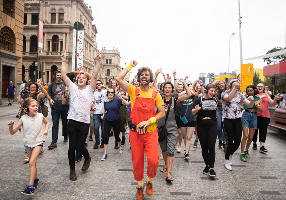 Guru Dudu's Silent Disco Walking Tours : A hilarious dance-walking tour of spontaneous flash-mob dancing through the streets of Christchurch. gallery image
